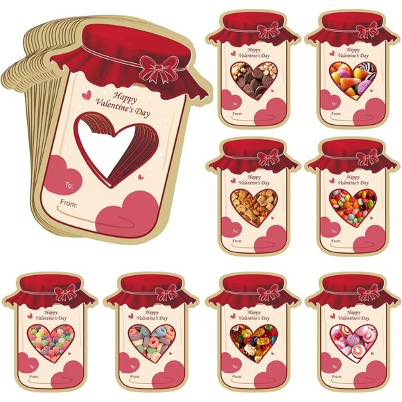 Other - Valentines Day Cards for Kids School - 50 Pack Mason Jar Happy Valentine's Day C